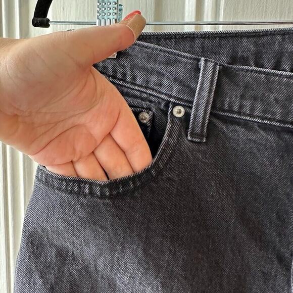 Abercrombie & Fitch Jeans Womens 31/12L Black High Rise Distressed Kick Flare - Picture 4 of 6